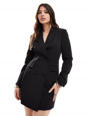 Miss Selfridge fitted waist blazer dress in black