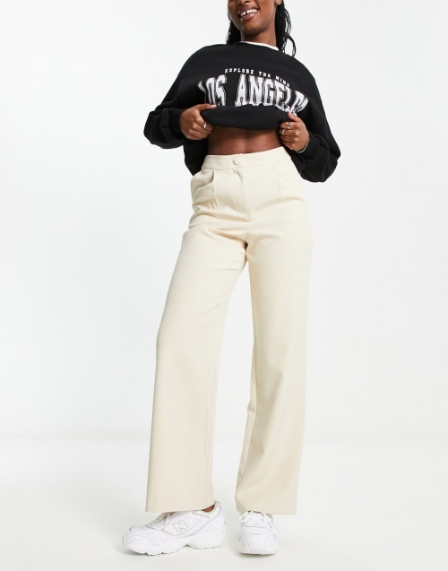 Miss Selfridge slouchy dad pant in stone