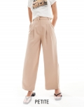 Miss Selfridge Petite tailored wide leg pants in taupe