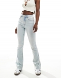 Miss Selfridge flared jeans in bleach wash