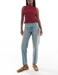 Miss Selfridge high rise mom jeans in dirty wash