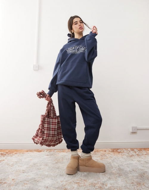 Miss Selfridge oversized sweatpants in navy - part of a set