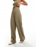 Miss Selfridge tailored wide leg pants in khaki