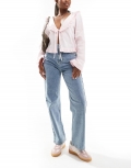 Miss Selfridge straight leg jeans in light bleach wash