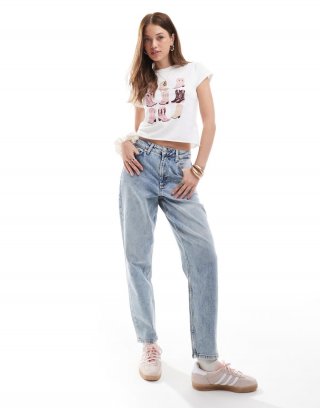 Miss Selfridge mom jeans with bow pocket