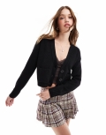 Bcbg BCBGMAXAZRIA seam detail boxy cardigan in black