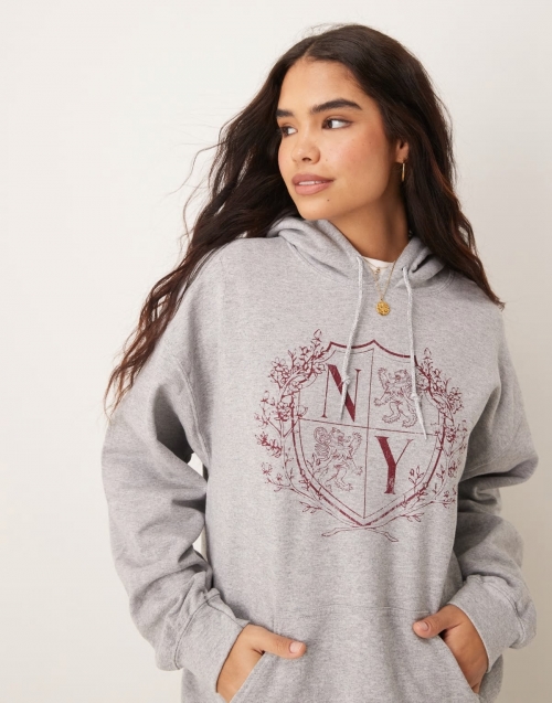 Miss Selfridge varsity oversized hoodie