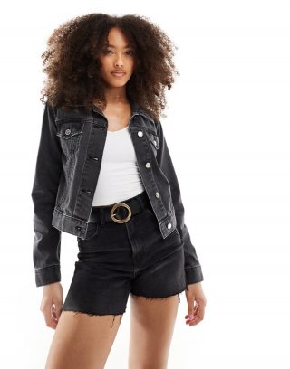 Bcbg BCBGMAXAZRIA denim girlfriend jacket in black wash