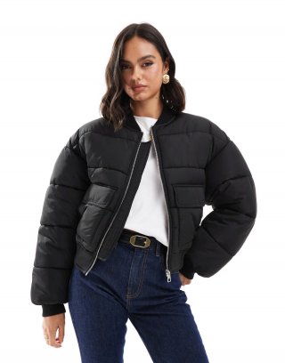 Bcbg BCBGMAXAZRIA puffer bomber jacket in black