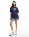 Miss Selfridge Malibu oversized t-shirt in navy