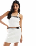 Miss Selfridge varsity knitted tank top