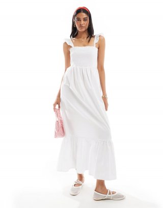 Miss Selfridge cami sundress in white poplin